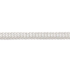 Wire, enamel and copper, silver, 4.5mm flat knit. Sold per 25-foot spool.