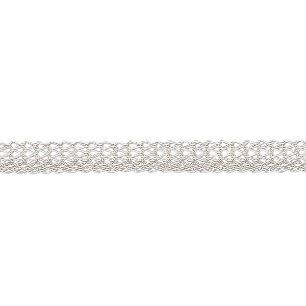 Wire, enamel and copper, silver, 4.5mm flat knit. Sold per 25-foot spool. image number 0