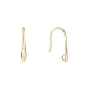 Ear wire 1pkg2 Amoracast® sterling silver, 18mm marquise / hidden loop, 20 gauge "vermeil" / satin 1 pair