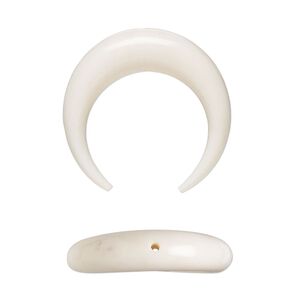 Component, bone (bleached), 24mm hand-cut double-sided naja, Mohs hardness 2-1/2. Sold individually.