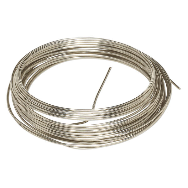 Wire, Wrapit®, nickel silver, half-hard, round, 16 gauge. Sold per 0.25-pound spool, approximately 30 feet. image number 0