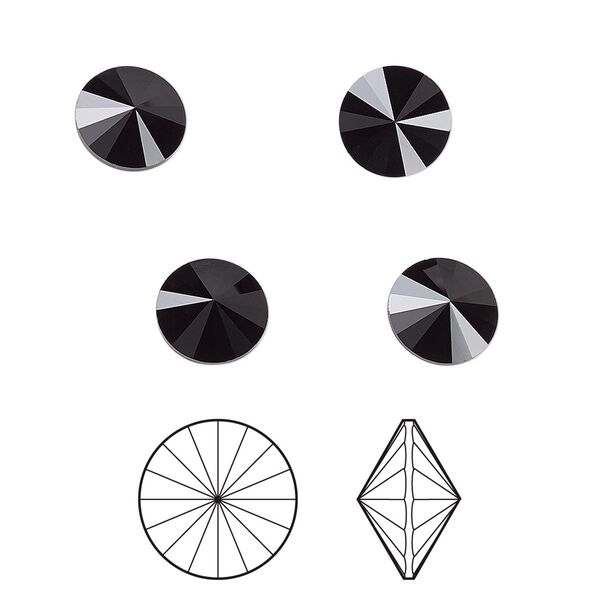 Chaton 8pk jet, Crystal Passions® 8.16-8.41mm rivoli SS39 1122 image number 0