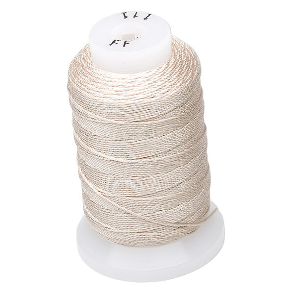 Thread, Purely Silk™, 3-ply, ecru, size FF. Sold per 115-yard spool. image number 0