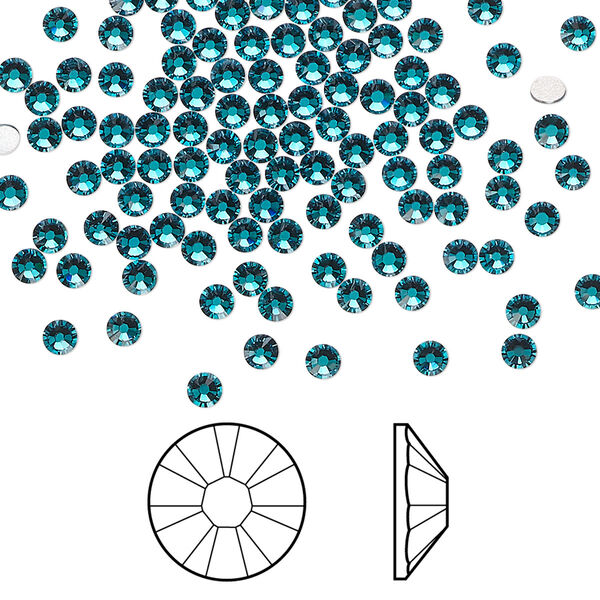 Flat back 144pk blue zircon foil back, Crystal Passions® 2.5-2.7mm rose round SS9 2058 image number 0