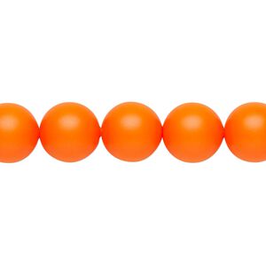 Pearl 25pk neon orange, Crystal Passions® 10mm round 5810