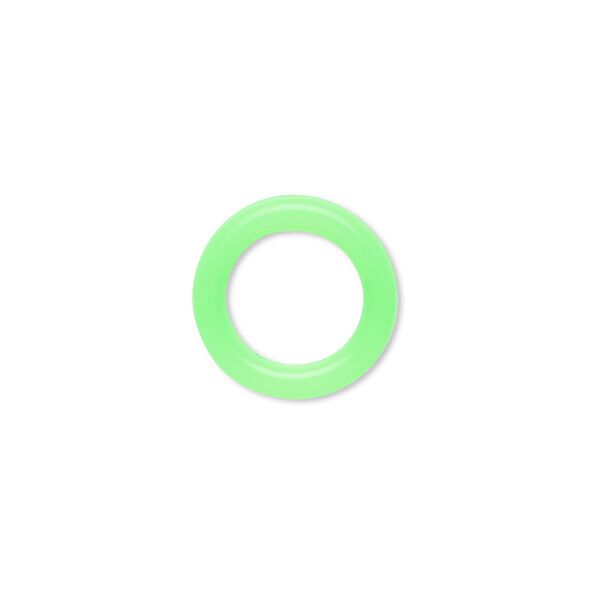 Component, Oh! Ring™, silicone, neon green, 15mm round with 10mm hole. Sold per pkg of 100. image number 0