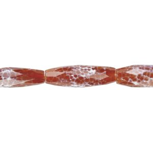Fire crackle agate 1pkg1, hand-cut faceted oval bead 15.5-16 inch 40x13mm