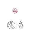 Drop 144pk rose, Swarovski® 8mm pendant mini disk 6428 image number 0