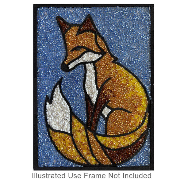 Sabrina Frey Bead Mosaic™ Starter Kit, glass / medium-density fiberboard / glue, pkg/1, multicolored, 5x7 inches with "Willow (fox)" design. image number 0