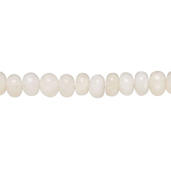 White opal 1pkg1, hand-cut rondelle bead natural 14 inch 5x3mm-6x5mm image number 0