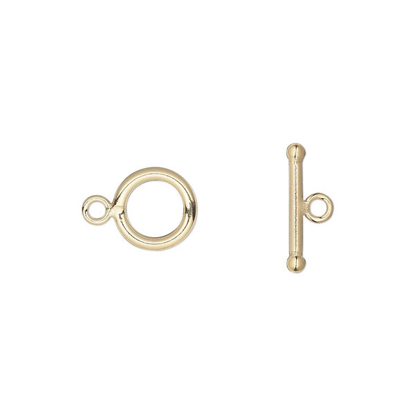 Clasp, toggle, 14Kt gold-filled, 9mm round. Sold individually. image number 0
