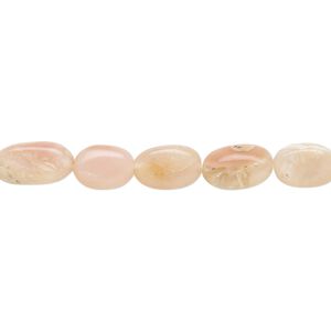 Pink opal 1pkg1, hand-cut flat oval bead natural 14 inch 8x6mm-12x7mm