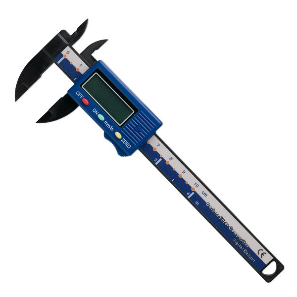 Digital caliper, carbon fiber composite and glass, multicolored, 7 inches. Sold individually. image number 0