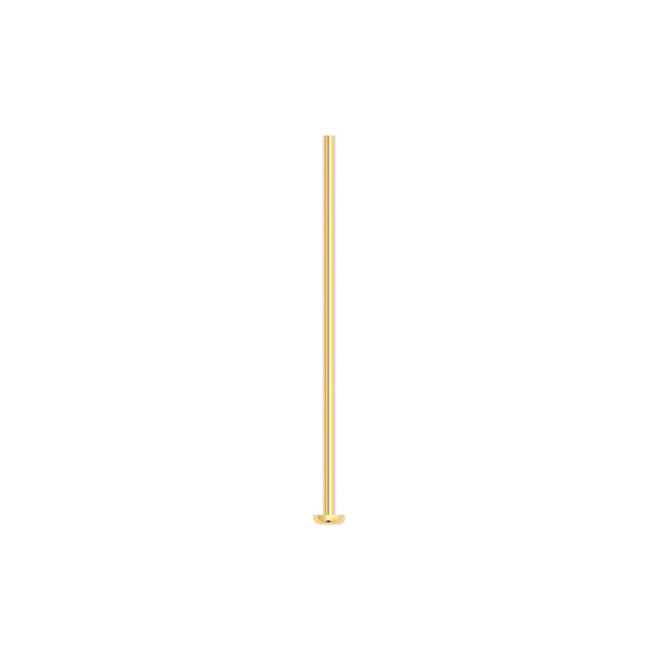 Head pin, gold-plated brass, 1 inch, 21 gauge. Sold per pkg of 100. image number 0