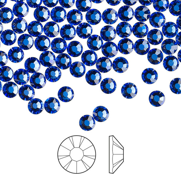Flat back 1440pk sapphire foil back, Preciosa MAXIMA Czech crystal hotfix rhinestone 3.8-4mm chaton rose round SS16 image number 0