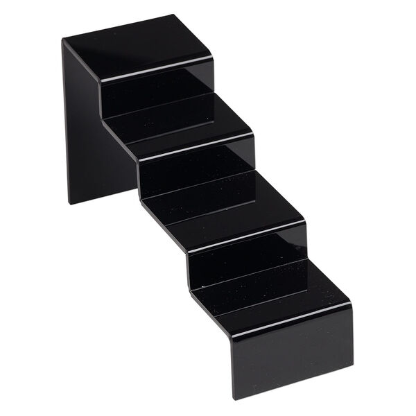 Display, acrylic, black, 4 x 2-1/2 x 8-inch curved step ramp. Sold per pkg of 2. image number 0