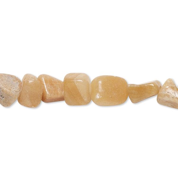 Bead, brown Italian "onyx" (onyx marble) (natural), medium chip and small to medium pebble, Mohs hardness 3. Sold per 15-inch strand. image number 0