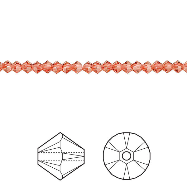 Bead 144pk padparadscha, Crystal Passions® 3mm bicone 5328 image number 0