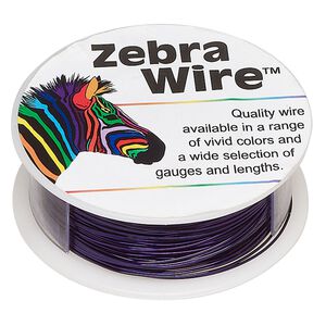 Wire, Zebra Wire™, color-coated copper, purple, round, 24 gauge. Sold per 1/4 pound spool, approximately 71 yards.
