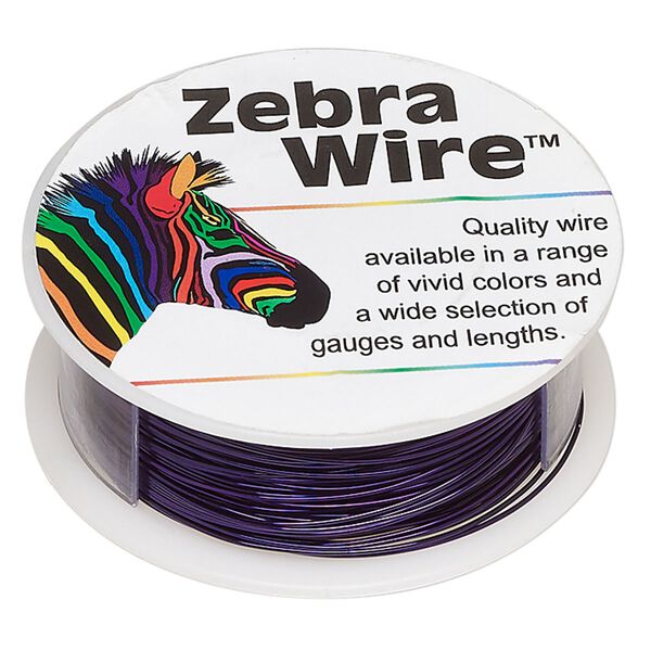 Wire, Zebra Wire™, color-coated copper, purple, round, 24 gauge. Sold per 1/4 pound spool, approximately 71 yards. image number 0