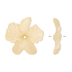 Component, acrylic, frosted orange, 23x5mm flower. Sold per pkg of 100.