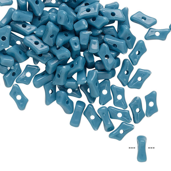 Bead, vintage German acrylic, blue, 7x3mm parallelogram rondelle. Sold per pkg of 100. image number 0