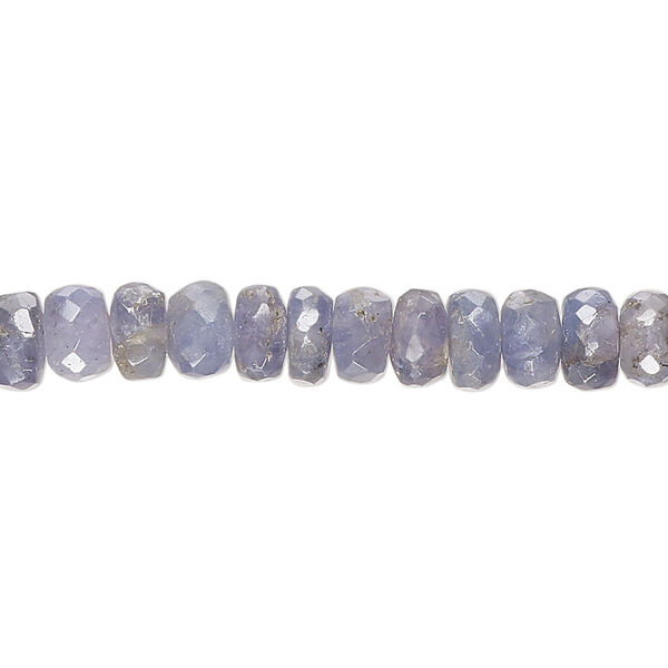 Bead, tanzanite (heated), 6x2mm-8x5mm hand-cut faceted rondelle, C grade, Mohs hardness 6 to 7. Sold per 14-inch strand. image number 0