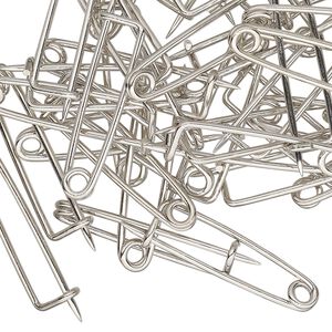 Pin back, silver-finished brass, 1 inch. Sold per pkg of 100.