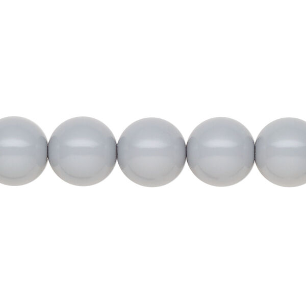 Pearl 10pk ceramic grey, Preciosa Czech crystal 10mm round image number 0