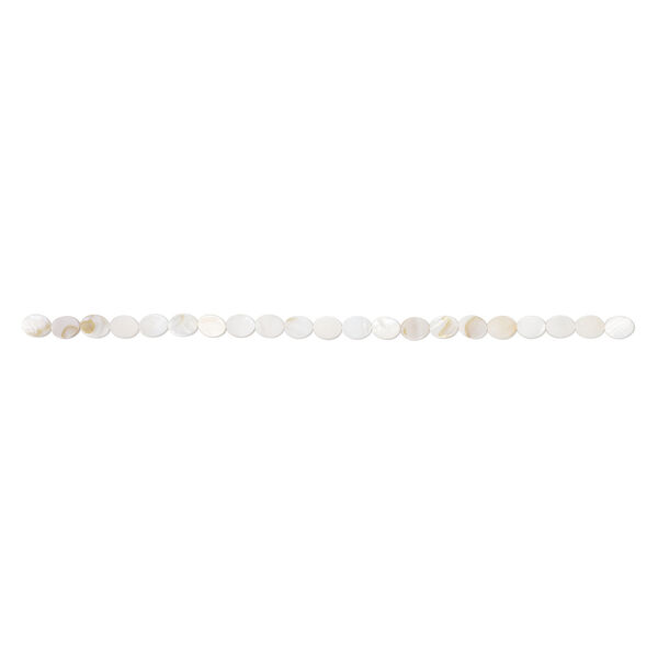 Mother-of-pearl shell 1pkg1, flat oval bead 15 inch 11x8mm-12x9mm image number 1