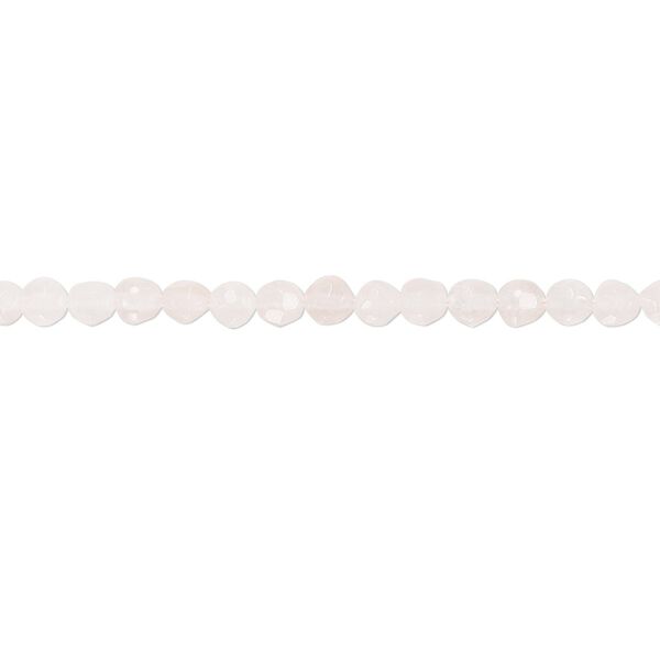 Rose quartz 1pkg1, hand-cut faceted round bead natural 15.5-16 inch 2.5-3mm image number 0