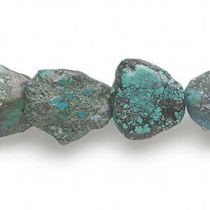 Turquoise 1pkg1, flat nugget bead 15.5-16 inch medium