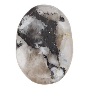 Rainbow moonstone 1pkg1, oval worry stone natural 35x25mm