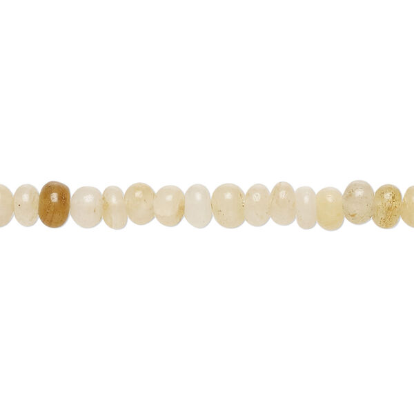 Bead, golden "jade" (quartz) (natural), 4x2mm-5x3mm hand-cut rondelle, C grade, Mohs hardness 7 to 7-1/2. Sold per 14-inch strand, approximately 120 beads. image number 0