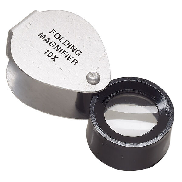 Loupe, 10x power, metal and glass, 2-3/8 inches (when open). Sold individually. image number 0