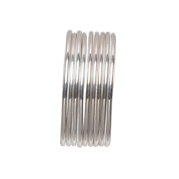 Wire, sterling silver, dead-soft, half-round, 18 gauge. Sold per pkg of 5 feet. image number 0