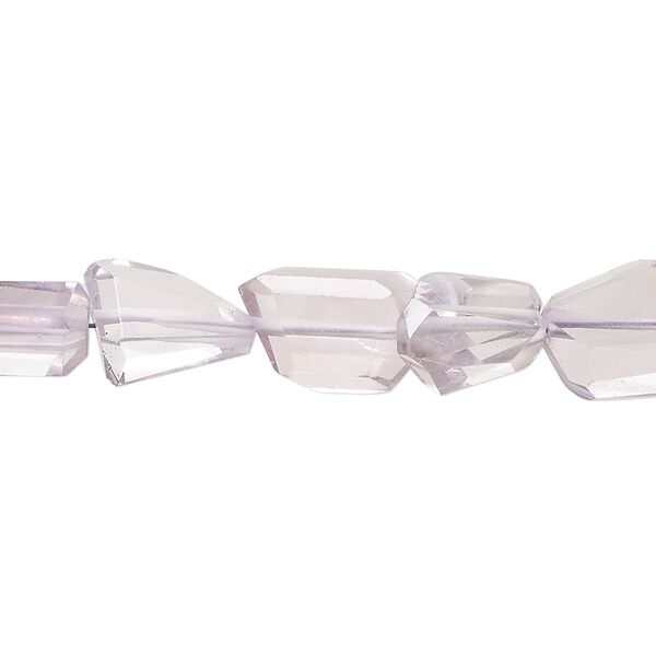 Lavender amethyst 1pkg1, hand-cut faceted freeform bead natural 6.5 inch 11x7mm-20x15mm image number 0