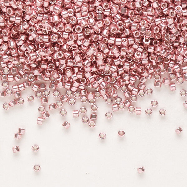 Seed bead, Delica®, glass, pkg/250g, #11 round, opaque galvanized pink blush (DB-0435). image number 0
