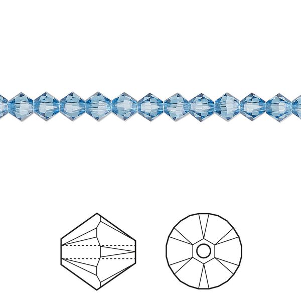 Bead 1440pk ice blue, Swarovski® ReCreated™ 4mm XILION bicone 5328 image number 0