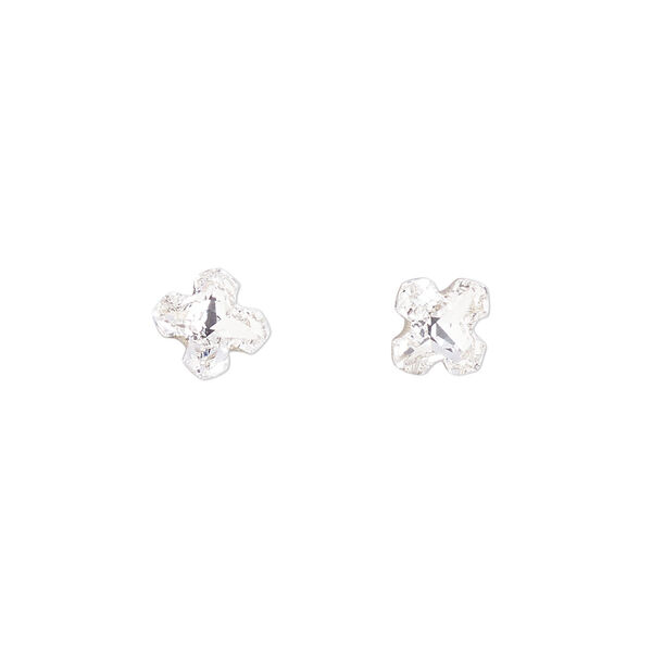 Fancy stone 2pk crystal foil back, Crystal Passions® 8mm Swiss cross 4784 image number 0
