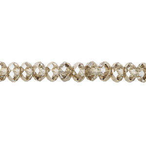 Bead 1pkg360 crystal bronze, Swarovski&reg;, 6x4mm faceted rondelle 5040