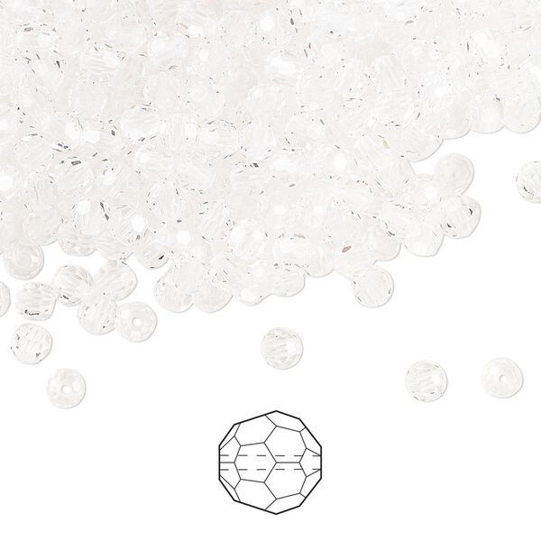 Bead 144pk crystal, Preciosa Czech crystal 3mm round image number 0