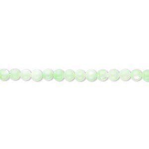 Bead, mother-of-pearl shell (dyed), sea green, 3mm round. Sold per 15" to 16" strand.