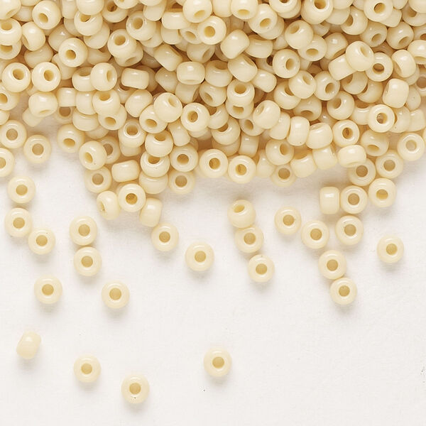 Seed bead, Miyuki, glass, pkg/50g, #8 rocaille, opaque pear, (RR-493). image number 0
