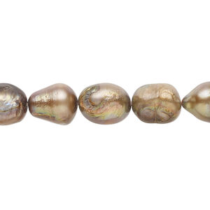 Freshwater pearl 1pkg1, rice, 15 inch dark copper 7-9mm cultured