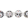 Bead, glass 1pkg8, multicolored, 12mm round with hand-painted flower. image number 0