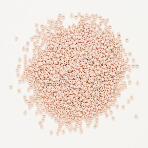 Seed bead, Preciosa Ornela Czech glass, 1pkg500g, 2.8-3.2mm rocaille, opaque matte terra dyed vintage rose chalkwhite (06474) image number 1