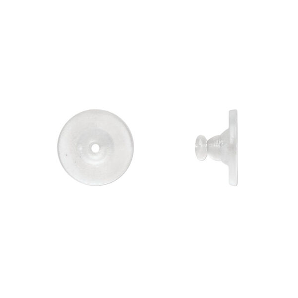 Earnut, rubber, clear, 11x6mm. Sold per pkg of 50 pairs. image number 0