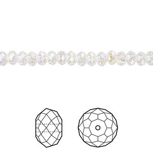 Bead 12pk crystal shimmer 2X, Crystal Passions® 4x3mm rondelle 5040