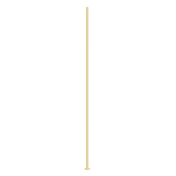 Head pin, gold-plated brass, 2-1/2 inches, 21 gauge. Sold per pkg of 1,000. image number 0